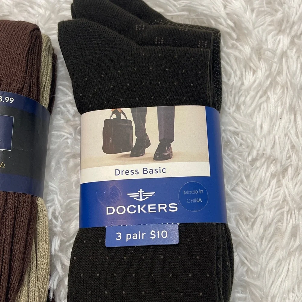 Dockers, Basic Editions Men's Dress Socks - Black and Brown Set SIZE 6-12, 8-12